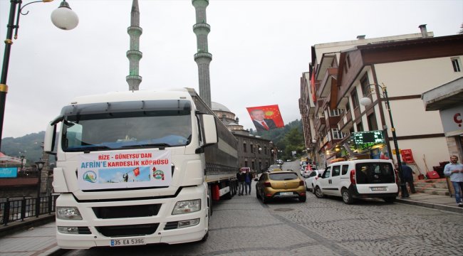 Güneysu'dan Afrin halkına yardım