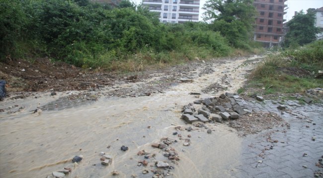 Düzce'nin Akçakoca ilçesinde şiddetli yağış hayatı olumsuz etkiledi