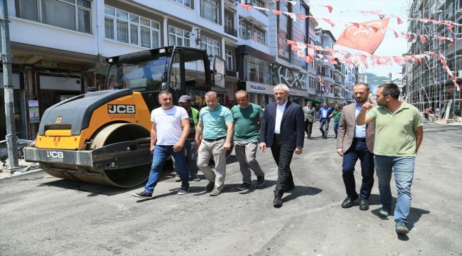 Ordu'da sıcak asfalt çalışması