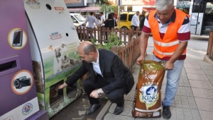 Terme'de sokak hayvanları unutulmuyor 