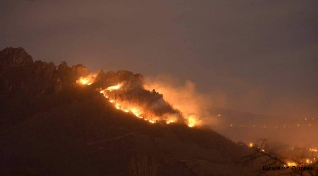 ORDU ÇATALPINAR İLÇESİNDE YANGIN BÜYÜYEREK DEVAM EDİYOR 