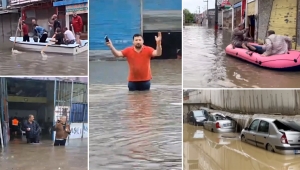 Samsun'u sel vurdu: Sokaklar Venedik'e döndü!