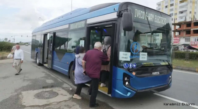 Trabzon'da, Elektrikli Otobüslerin İlk Test Sürüşü Yapıldı
