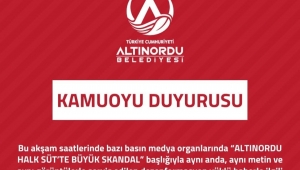 ALTINORDU BELEDİYESİ KAMUOYU DUYURUSU YAYINLADI