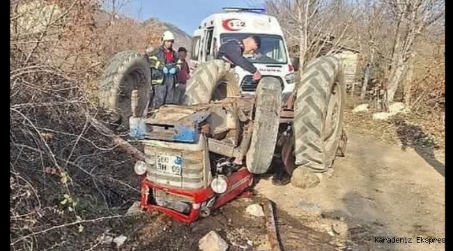 Tokat'ın Niksar İlçesinde Traktör Kazası Meydana Geldi