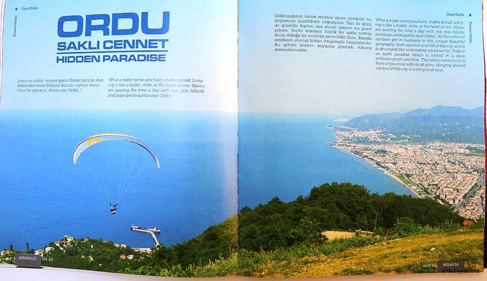 Anadolu Jet Magazin Dergisi, Ordu’yu Tanıttı