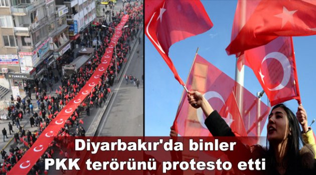 Diyarbakır'da binlerce kişi PKK terörünü protesto etti