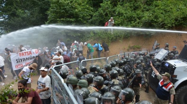 Fatsa'da Çevrecilerle polis arasında arbede yaşandı