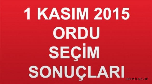 Ordu 1 Kasım 2015 Genel Seçim Sonuçları