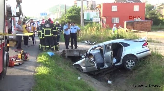 Ordu’da otomobil su kanalına düştü: 3 yaralı