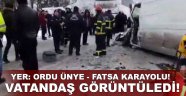 Yer: Ordu Ünye - Fatsa Karayolu!.. Vatandaş görüntüledi!