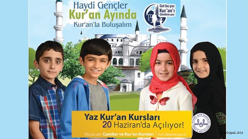 Yaz Kur'an Kursları 20 Haziranda Başlıyor